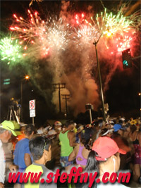 Start 5.00 mit Feuerwerk