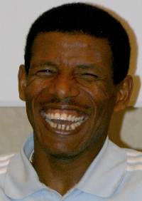 Haile Gebrselassie hat viel zu lachen - Foto, Copyright: www.steffny.com